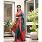 Red Green Color Wedding wear Silk Saree With Blouse