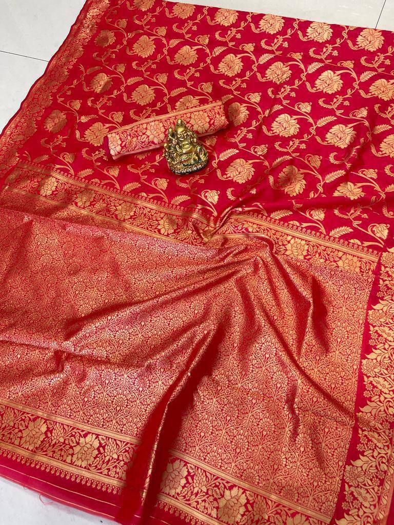 Red Kanjivaram Pure Silk Saree For Women