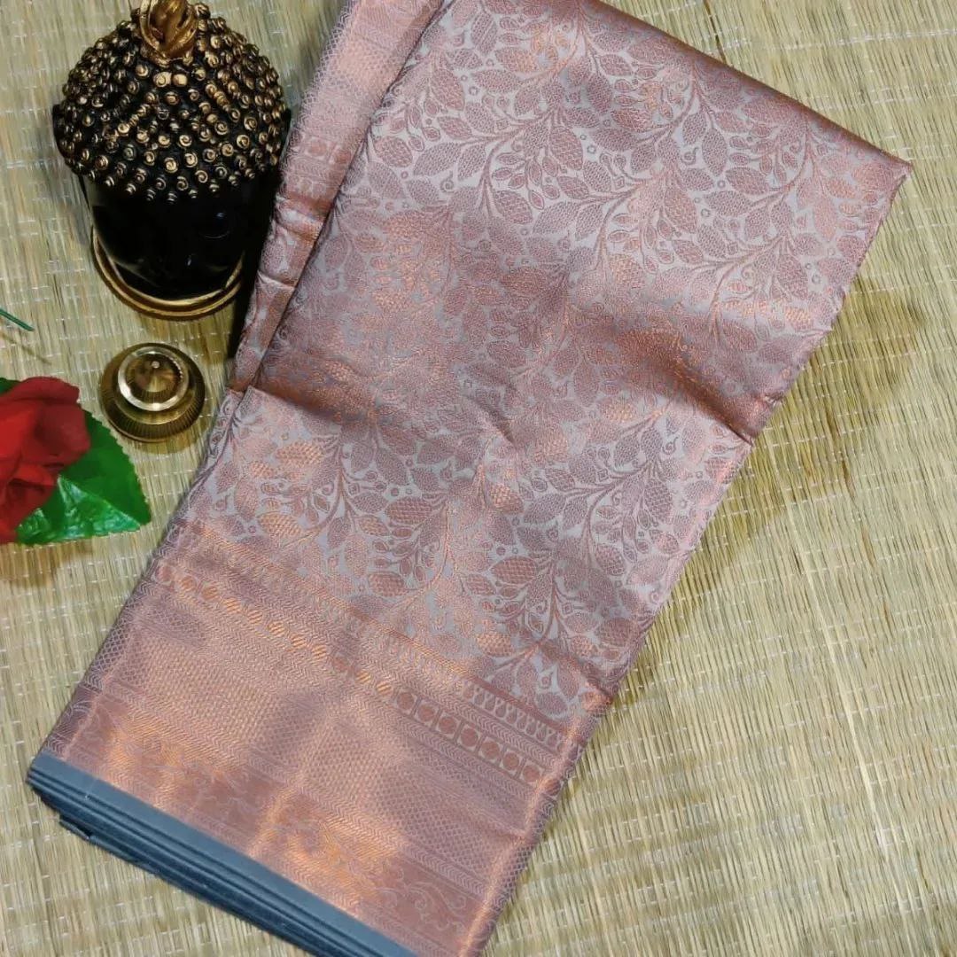 Luxurious Onion Pink Soft Banarasi Silk Saree With Blouse