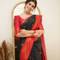 Function wear Black and Red Banarasi Silk Saree For Women