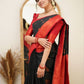 Function wear Black and Red Banarasi Silk Saree For Women