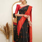 Function wear Black and Red Banarasi Silk Saree For Women