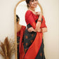 Function wear Black and Red Banarasi Silk Saree For Women