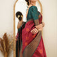 Function wear Red And Green Banarasi Silk Saree For Women