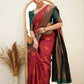 Function wear Red And Green Banarasi Silk Saree For Women