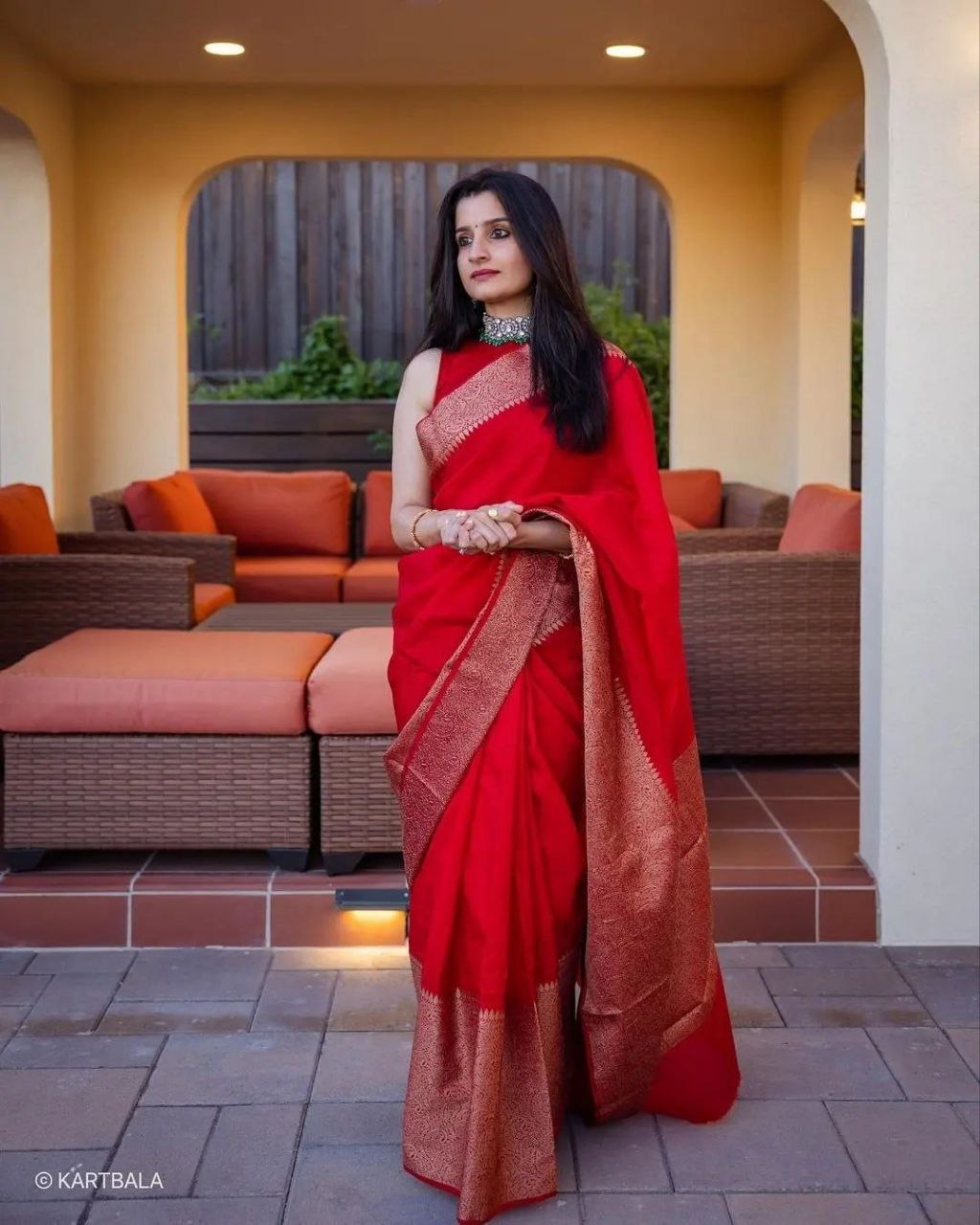 Luxurious Red Soft Silk Indian Saree For Women