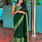 Luxurious Green Soft Indian Silk Saree For Women