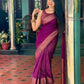 Luxurious Purple Color Indian Silk Saree For Women