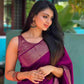 Luxurious Purple Color Indian Silk Saree For Women