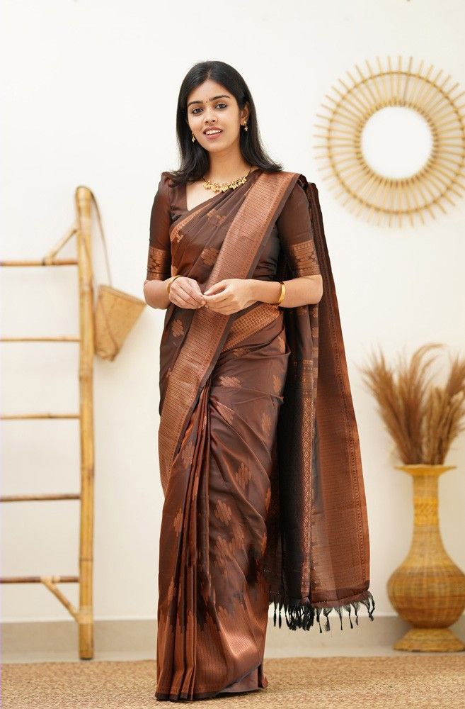 Awesome Rust Color silk Saree For Women