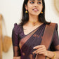 Awesome Wine Color Silk Saree For Women