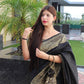 Luxurious Black Color Indian Silk Saree For Women