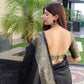 Luxurious Black Color Indian Silk Saree For Women