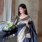 Luxurious Black Color Indian Silk Saree For Women