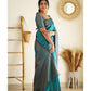 Partywear Rama Soft Silk Saree With Blouse