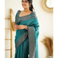 Partywear Rama Soft Silk Saree With Blouse