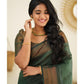 Party Wear Pattu Silk Green Saree With Blouse