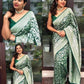 Dark Green Pure Silk Kanjivaram Saree With Unstitched Blouse