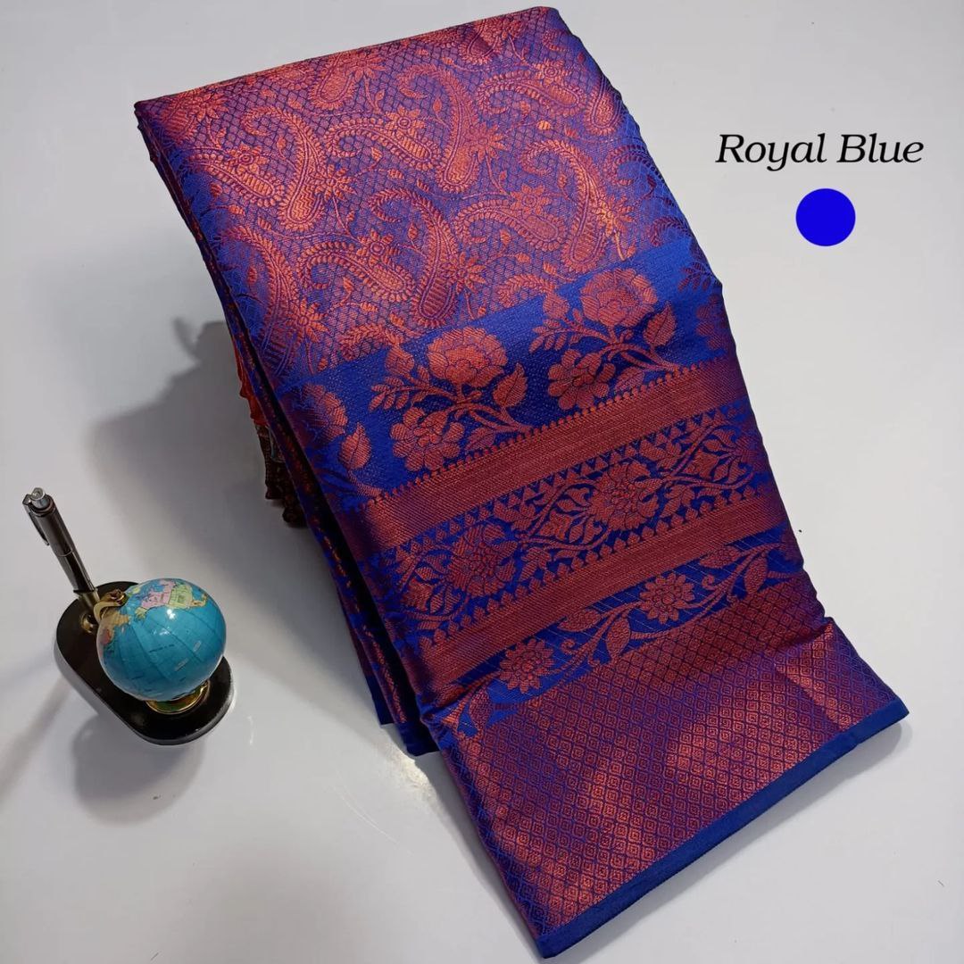 Designer RoyalBlue Soft Silk Saree For Women
