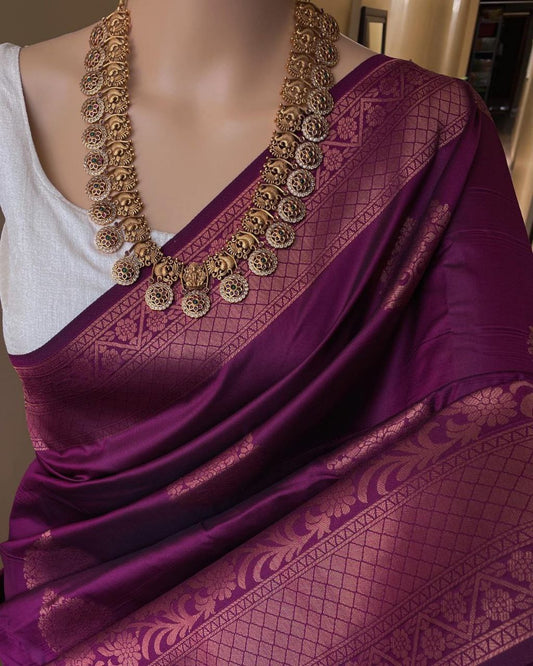 Magenta Silk Festival Wear Saree For Women