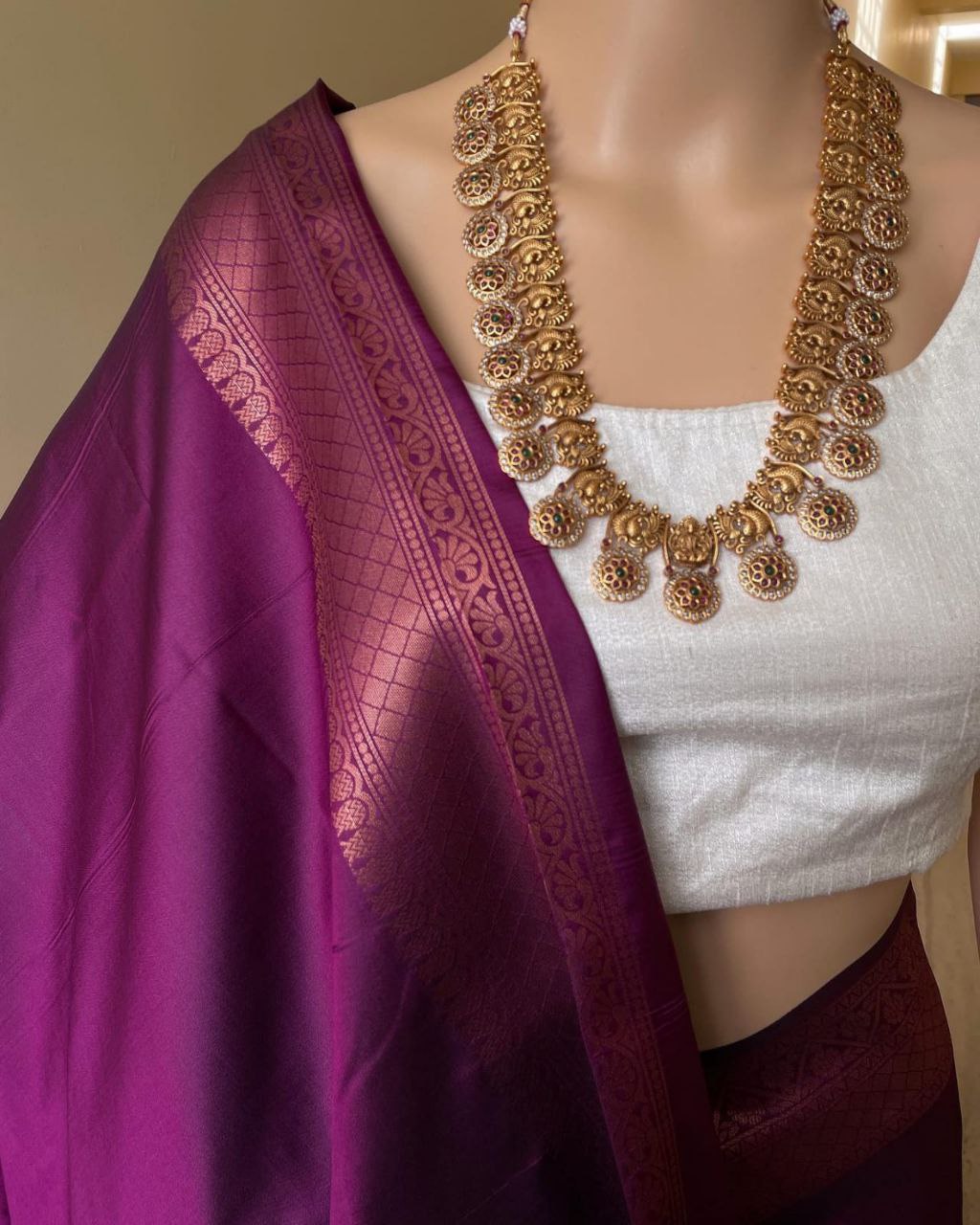 Magenta Silk Festival Wear Saree For Women