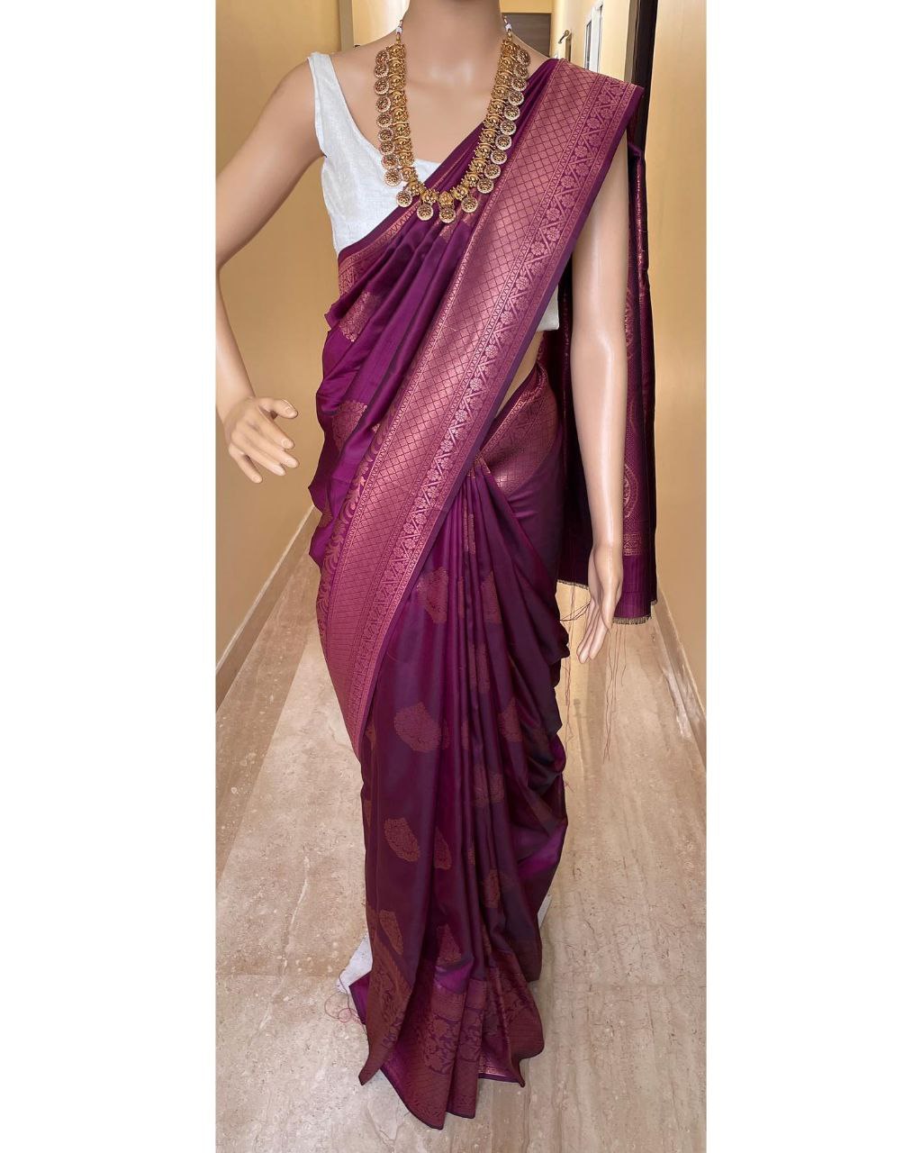 Magenta Silk Festival Wear Saree For Women