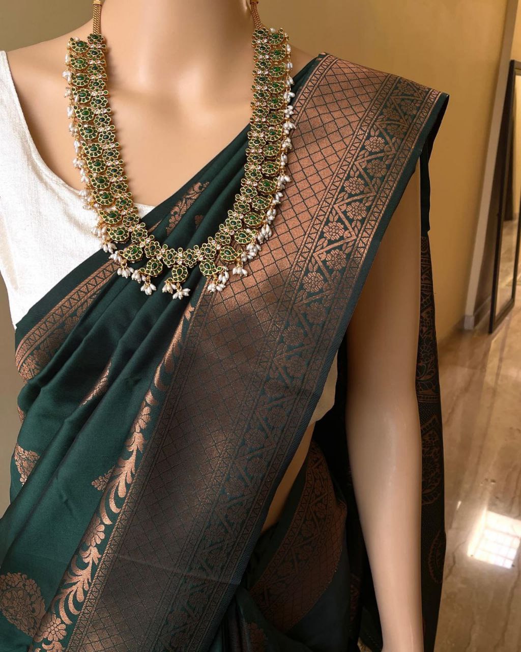 Green Pure Silk Festival Wear Saree For Women