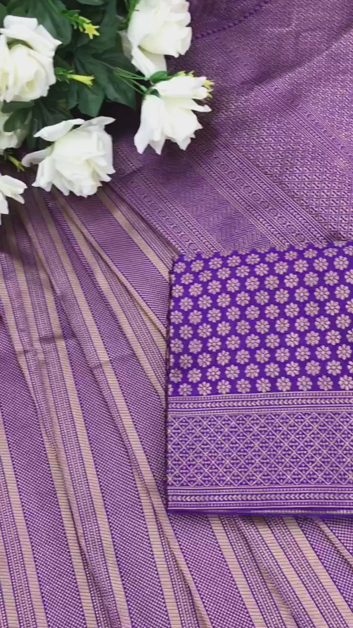 Royal Blue Kanjivaram Silk Saree For Women