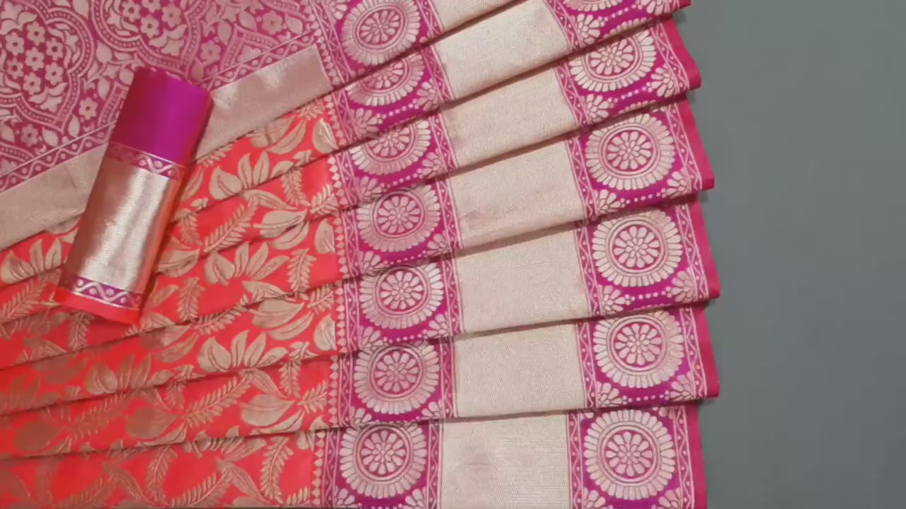 Traditional Paithani Cotton Silk Sarees With Blouse