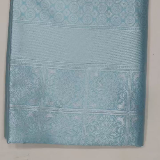 Women Traditional Sky Blue Pure Silk Saree