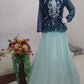 Wedding Wear White Lehenga Choli With Blue Shrug