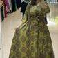 Banarsi Silk Yellow Gown For Party And Wedding wear