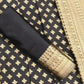 Black Polka Dot Kanjivaram Saree with Copper Zari Border || Rooprekha