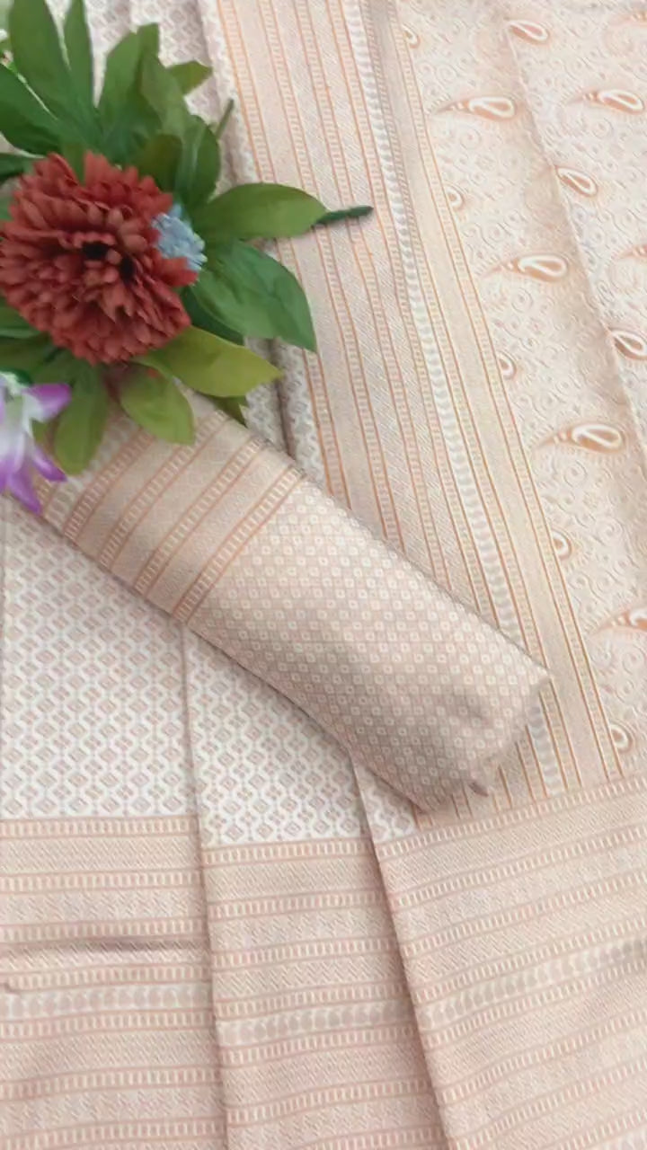 best Pure Silk Cream saree for wedding