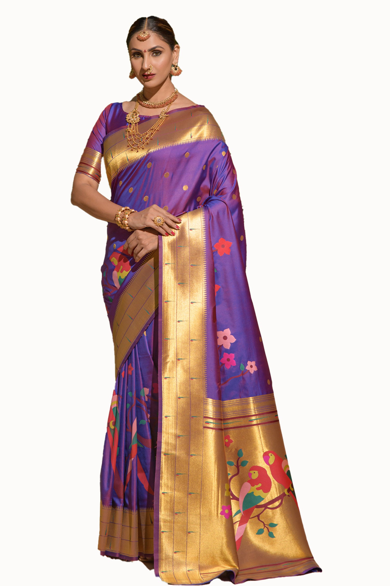 Purple Saree For Wedding And Festive and Party