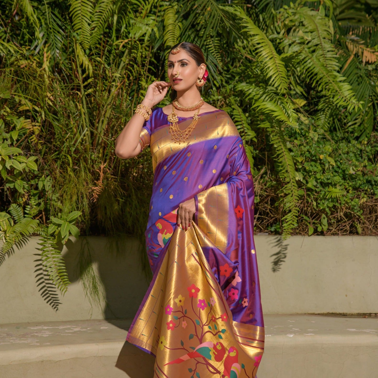 Purple Paithani Saree For Wedding And Festive and Party