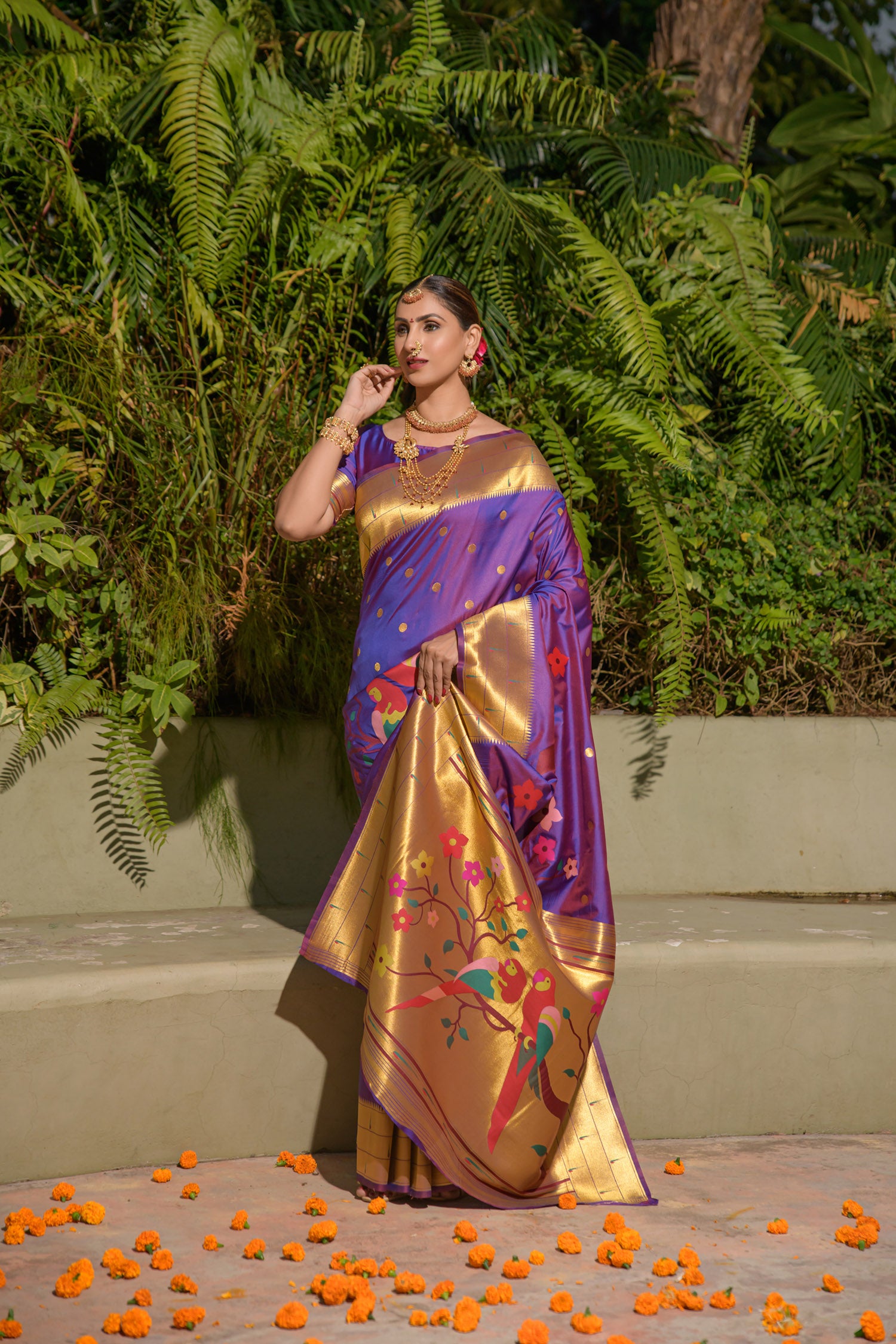 Paithani Purple Saree - Buy Paithani Purple Saree online in India