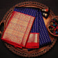 Pure Silk Blue and PInk Kanjivaram saree party wear and festive