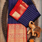 Pure Silk Blue and PInk Kanjivaram saree party wear and festive