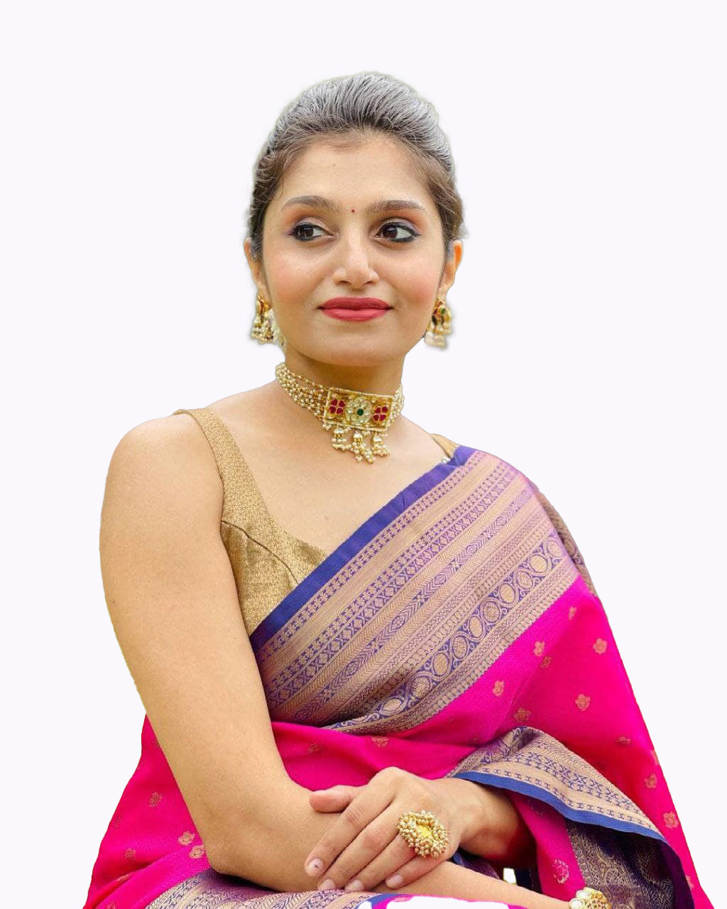 Pure Silk Pink HandWoven Sari for wedding