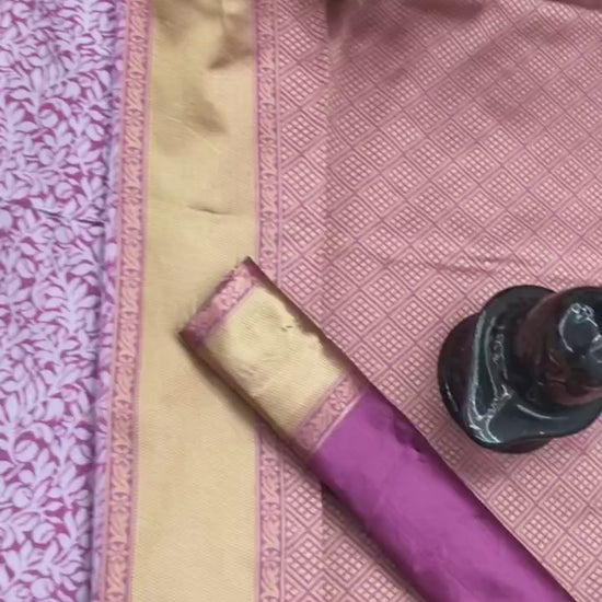 Kanchipuram Pure Silk Sari With Zari Border