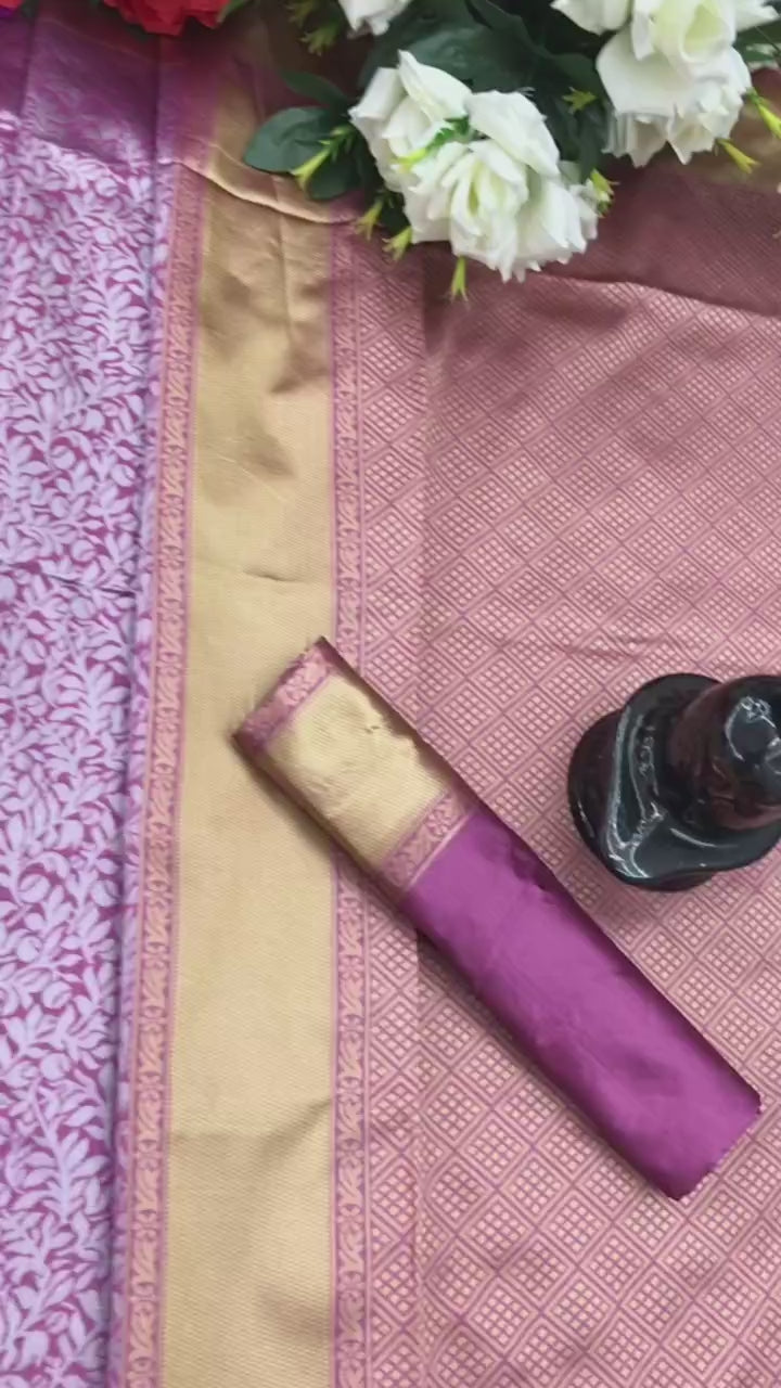 Kanchipuram Pure Silk Sari With Zari Border