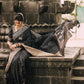 Black Polka Dot Kanjivaram Saree with Copper Zari Border || Rooprekha