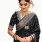 Black Polka Dot Kanjivaram Saree with Copper Zari Border || Rooprekha