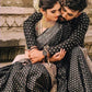 Black Polka Dot Kanjivaram Saree with Copper Zari Border || Rooprekha
