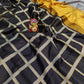 Black Checks  Kanjivaram Sadi for wedding and party  || Rooprekha