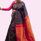 Black and Red Pure Silk Kanjivaram saree for wedding and party wear