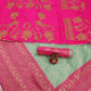 White Pink Litchi Silk Pure Kanchipuram Kanjeevaram saree