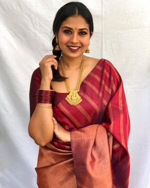 new Pure Silk Kanjivarm saree with Copper Border for women