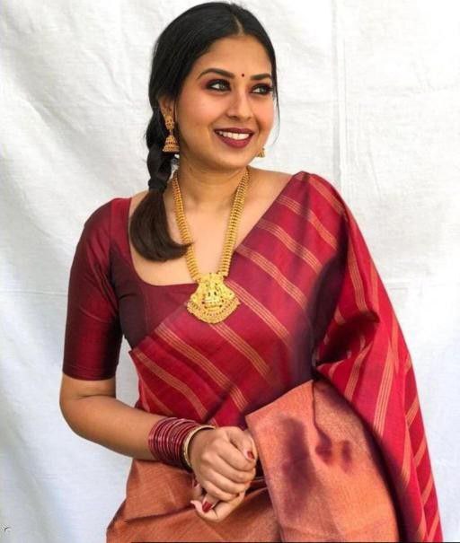 best Pure Silk Kanjivarm saree with Copper Border for women